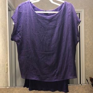 Express Purple Glitter layered blouse (M)